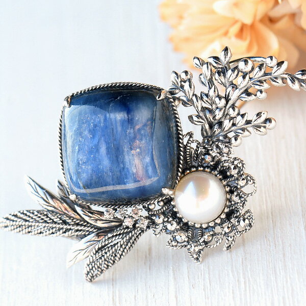 碌山 ウィリアムモリス マリーゴールド カイヤナイト パール ブローチペンダント 国内唯一のウイリアム モリスの公式ジュエリー William Morris 4...