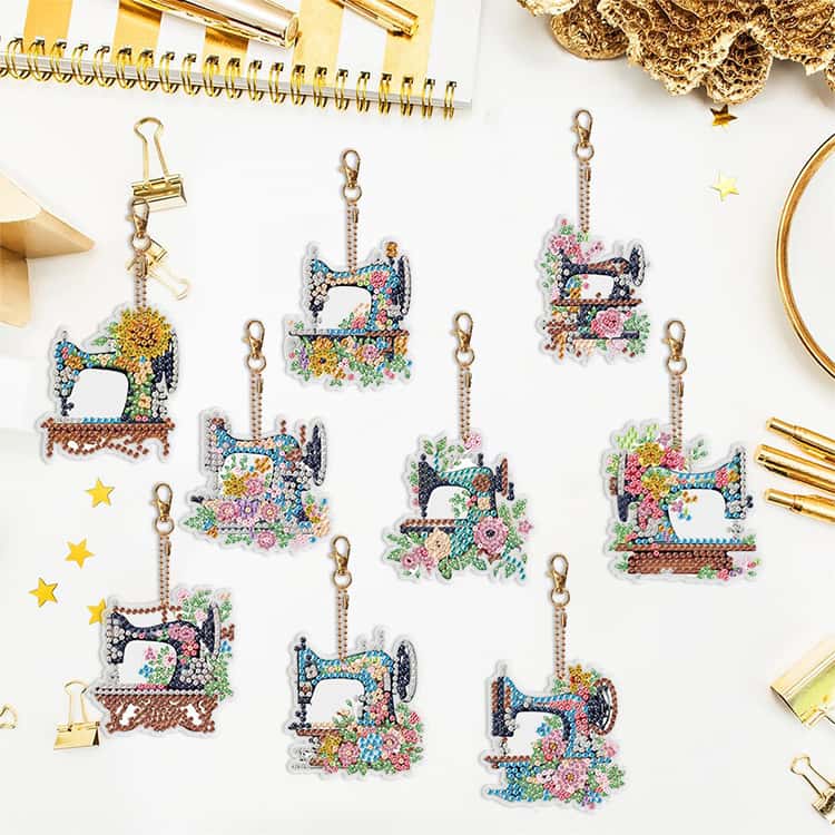 コースター キーホルダー カラフル セット DIY キット ビーズアート ミシン モザイ...