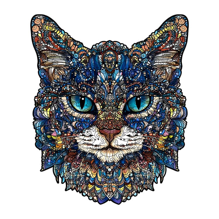 le colzaの猫パズル 猫 木のおもちゃ 子ども 猫型パズル 木のおもちゃ 木製 パズル パズル 2タイプ×2サイズ キッズ 木製 パズル 動物 大人 不規則な形 貯金箱 ギフト 装飾絵画 壁に掛けられます｜アングル2
