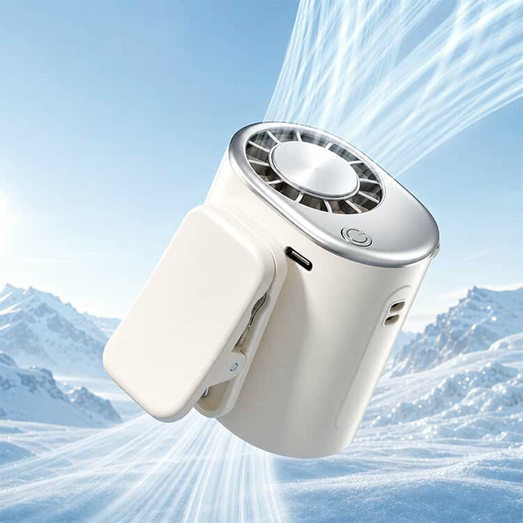 le colzaのクリップ扇風機 ハンディファン 扇風機 クリップ 冷却プレート 199段階風量 -16℃体感 携帯扇風機 日傘対応 卓上 半導体冷却 小型 USB充電 クリップファン 360°回転 静音 軽量 首掛け 腰掛け ファン ポータブルファン クリップ扇風機 5WAY LED表示 通勤｜アングル2