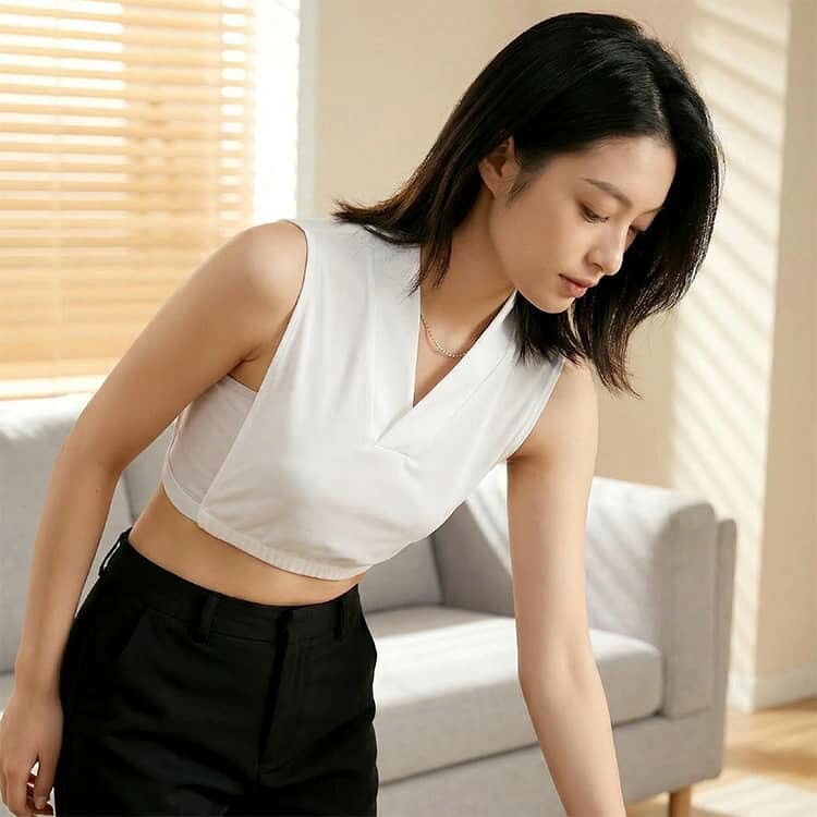 le colzaの和装小物 白半衿 重ね着 付け衿 付け襟 Vネック 半衿 レディース インナー 和装インナー 着物インナー 半衿 白 黒 重ね着用｜アングル2