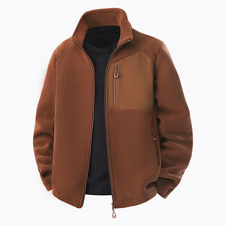 秋冬 ジャケット 厚手 フリースジャケット メンズ 防寒 防風 保温 スタンドカラー ハイネック メンズ 登山 アウトドアウェア カジュアルジャケット キャンプ トレッキング スポーツウェア フリース 3D立体裁断 スリムシルエット lecolza-10005310 le colza サンプル画像2