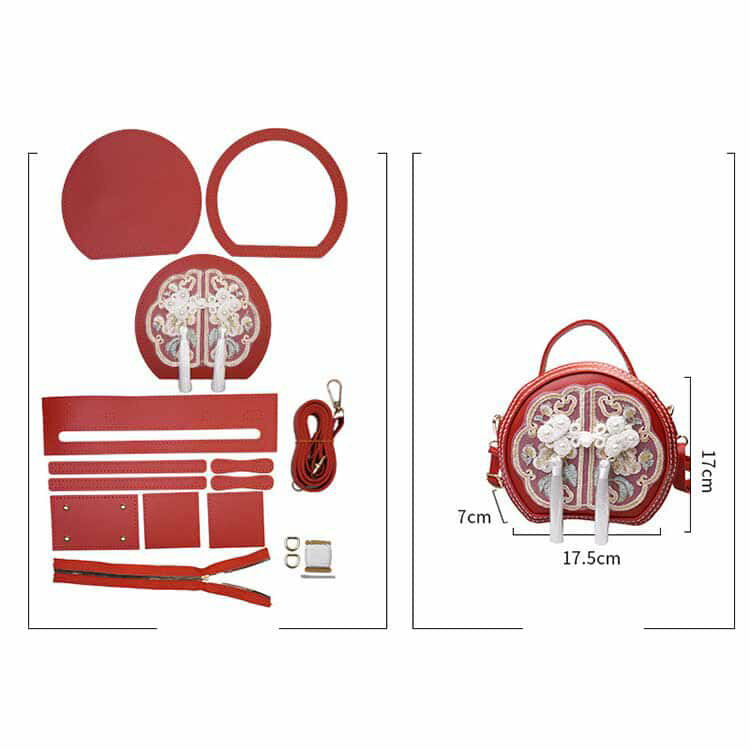 DIYバッグ レザーカバン 手作りキット 初心者 革 材料キット 合皮 DIYバッグ PU PUレザー 手作り ハンドバッグ レディース トートバッグ 手縫いバッグ ギフト バケツバッグ 編みバッグ 斜め掛け ショルダーバッグ 軽い可愛い 3