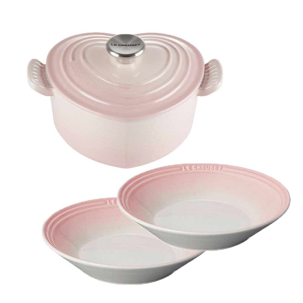 ココット・ダムール シェルピンク & ディッシュ セット ル・クルーゼ ルクルーゼ ル クルーゼ るくるーぜ LE CREUSET ギフト ホーロー 鍋 両手鍋 皿 送料無料 期間限定 限定商品 フラワーコレクション Flower Collection