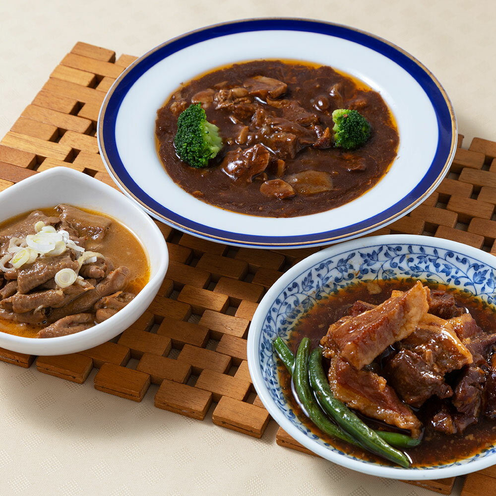秋田県産肉使用 ビーフシチューと豚の角煮セット