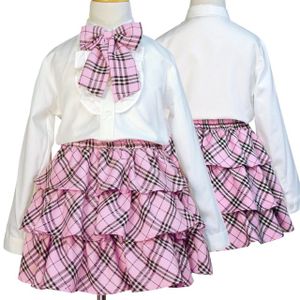 子供スーツレンタル おんなのこスーツ 入学式スーツ 女の子フォーマル 女児スーツ キッズスーツ 入学式 発表会 結婚式 卒園式 七五三【レンタル/サイズ展開110 120 130サイズ/g-40】C-LABEL(シーラベル)ピンクチェック柄スカートフォーマル6点セット fy16REN07
