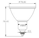 LED スポットライト 電球 E11 ハロゲン 70W 相当 30度 虫対策 濃い電球色 600lm 電球色 620lm 昼光色 660lm LS7111 ビームテック