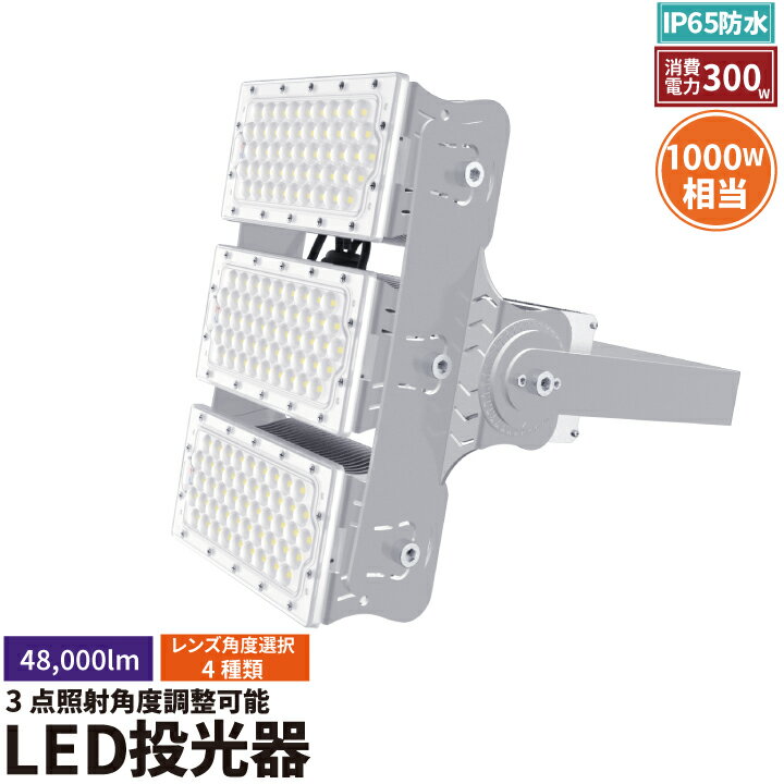 LED投光器 300W 投光器 LED 屋外 看板 駐車場 作業灯 防犯灯 LEP300S ビームテック