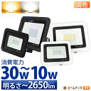 LED投光器 電球色 昼光色 黒 白 30W IP65 屋内 屋外 防塵 耐塵 防水