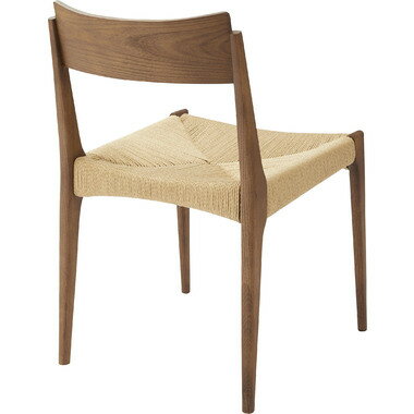 ダイニングチェア 木製 ペーパーコードチェア 編み紐座面 ファイバーラッシュシート 編み座面 通気性 おしゃれ 高級感 ブラウン [3]