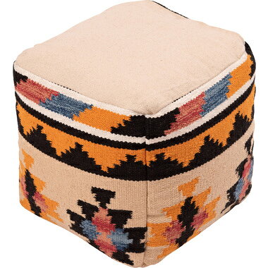 ビーズクッション キリムスツールB スクエアスツール オットマン ビーズスツール かわいい 北欧柄 オルテガ 肘掛け 肘置き オットマン [2]