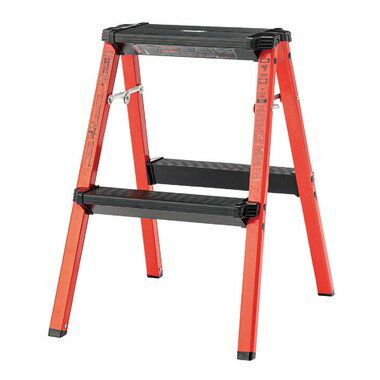 二段 ステップスツール カラーステップスツール スツール アルミ 脚立 ふみ台 台 椅子 いす イス 洗車 洗車台 コンパクト 収納 レッド