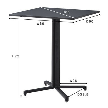テーブル カフェテーブル 丸型 サークル 丸 ダイニングテーブル オフィス アジャスター付き スチール スタイリッシュ シンプル ブラック [3]