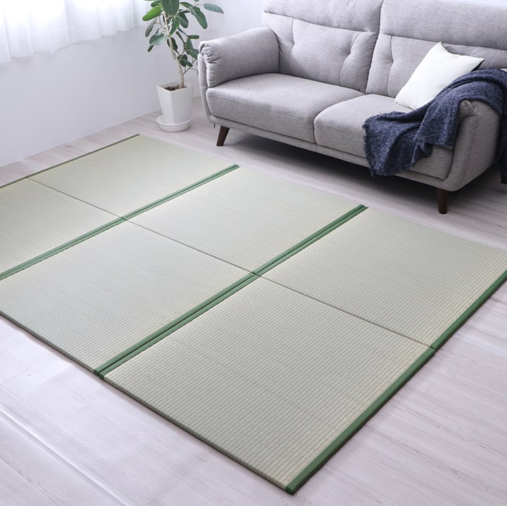 日本製 置き畳 ユニット畳 ナチュラル 和室 洋室 厚み 88×88×2.2cm(6枚1セット) [2]