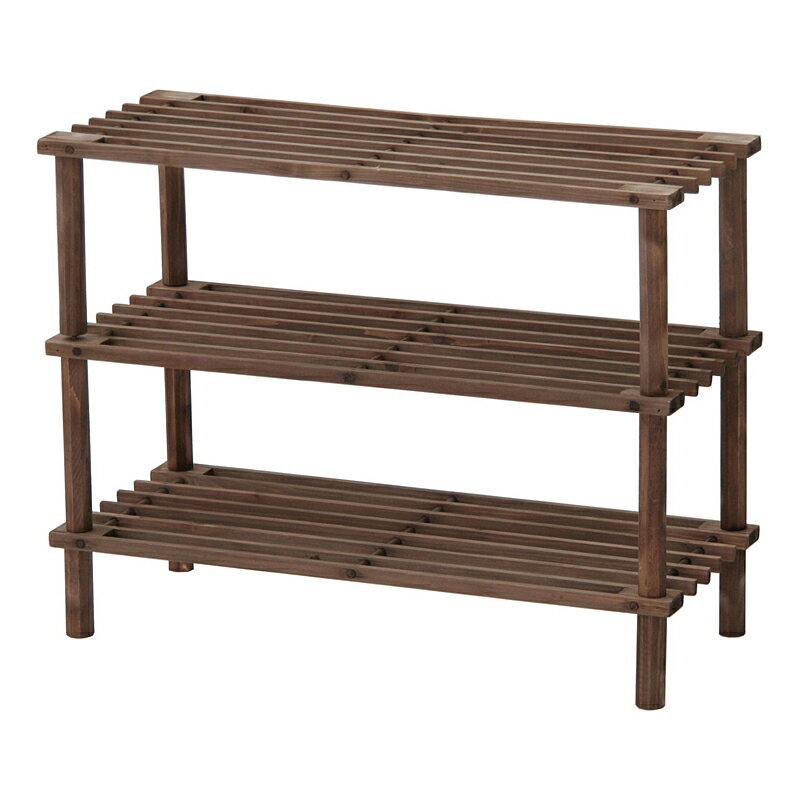 Rakuten - マルチフリー&シューズラック 3段 ブラウン 発単4【×4セット】【83518】