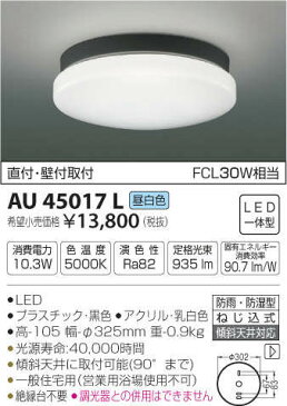 コイズミ照明 LED防雨防湿型シーリングライト 屋外 5000K昼白色