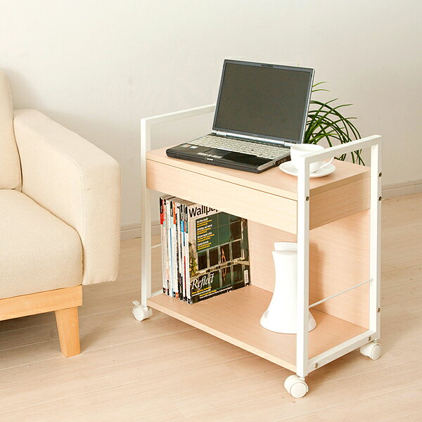 サイドワゴン キャスター付き サイドチェスト リビングワゴン デスクワゴン サイドキャビネット キッチンワゴン オフィスワゴン 引き出し付き ブラウン ナチュラル