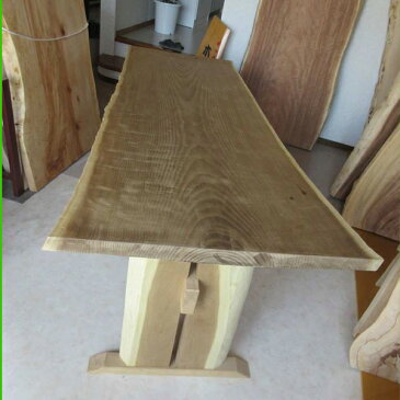 天然銘木一枚板 キハダ ダイニングテーブル 木脚付き テーブル 天板 一枚板 無垢 天然木 ws-202