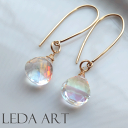 レディースジュエリー レディースピアス 天然石ピアス ゴールドピアス K14GFピアス ゴールドフィルド アクアオーラ水晶K14GFロング・フックピアス キラキ...