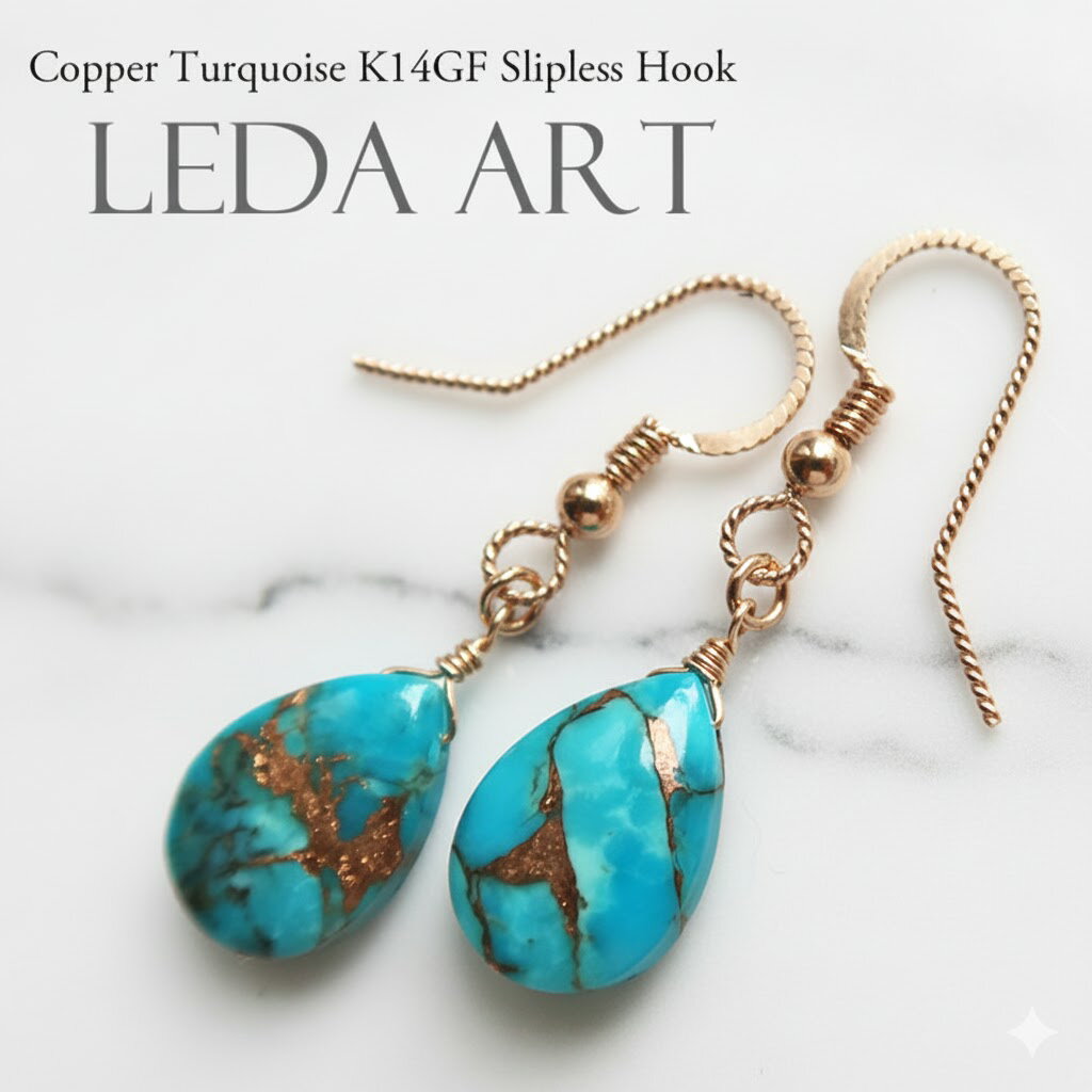 天然石ピアス ターコイズ ピアス カッパーターコイズ ゴールドフィルド 12月誕生石 K14GFピアス 揺れる..
