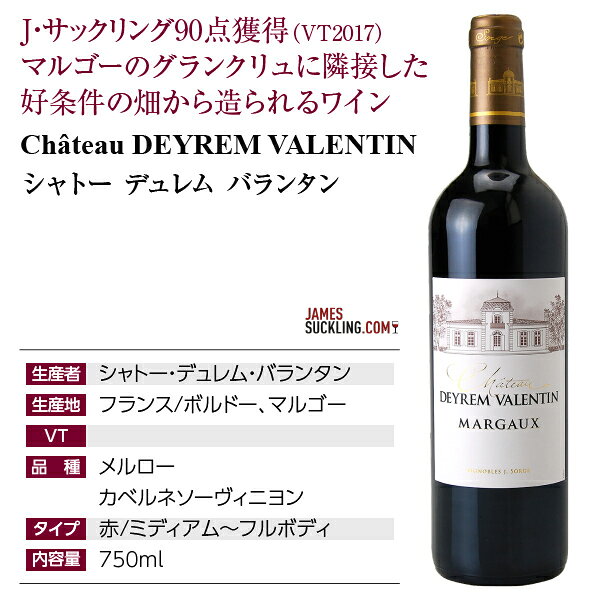 ブルジョワ級 シャトー デュレム（デレム） バランタン（ヴァランタン） 2017 750ml 赤ワイン メルローフランス ボルドー ledled-10020044 酒類の総合専門店 フェリシティー サンプル画像3