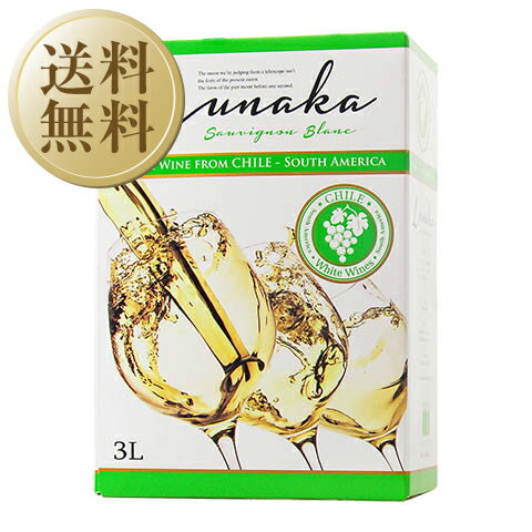 【送料無料】 ルナカ ソーヴィニヨン ブラン 2024 3000ml 4本 1ケース 白ワイン 箱ワイン ボックスワイン 包装不可 他商品と同梱不可