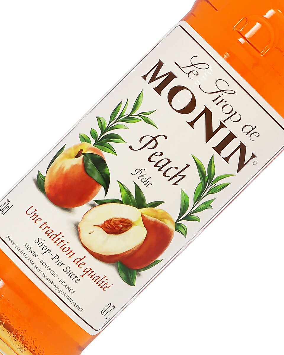 【outlet8883】【賞味期限2026.10.15】 モナン ピーチ シロップ 700ml monin【瓶傷、キャップ、ラベル不良】