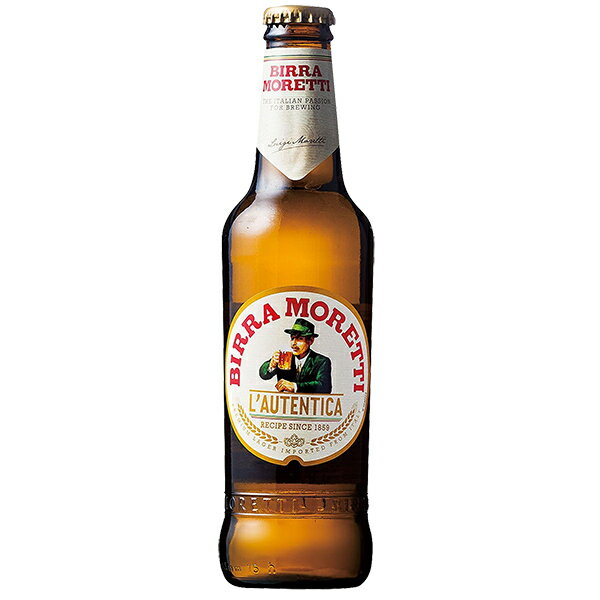 1859年に創立されたイタリアで最も古い歴史を持つビールメーカーのひとつ。 オーストリア帝国の文化的影響を強く受けている、フリウリ・ヴェネツィア・ジューリア州ウーディネで生まれ、創業以来、変わらぬレシピで造られる正統派イタリアンビールは、イタリア全土で広く親しまれています。 また、美食の国イタリアのビールらしく、食事との相性の良さも揺るがない人気を誇るモレッティの魅力です。特に、様々なフリット（揚げ物）やピッツァなどとの相性は抜群です。 シンボルとなっている「髭をたくわえた老紳士」のラベルは、1942年からモレッティ社のビールのラベルに登場しています。 ITEM INFORMATION 口髭の紳士がトレードマーク フレッシュさとまろやかさが心地よい 正統派イタリアビール！ BIRRA MORETTI モレッティ ビール 1859年に創立されたイタリアで最も古い歴史を持つビールメーカーのひとつ。 創業以来、変わらぬレシピで造られる正統派イタリアンビールは、イタリア全土で広く親しまれています。 Tasting Note 厳選した麦芽を使用したコクのあるピルスナータイプ。 ホップが効いていて、最後にしっかりとした苦みも感じられます。 フレッシュさとまろやかさが心地よい、クラシックな味わいのビールです。 商品仕様・スペック 生産者モレッティ 生産地イタリア/フリウリ・ベネチア ジュリア 原材料麦芽、ホップ、とうもろこし 内容量330ml 合うお料理フリット（揚げ物）、ピッツァ 度数4.60度 タイプピルスナー ※ラベルのデザインやヴィンテージが掲載の画像と異なる場合がございます。ご了承ください。※アルコールとアルコール以外を同梱した場合、楽天のシステム上クール便を選択できません。クール便ご希望の方は、備考欄の「その他のご要望」に記載ください（クール便代金 324円（税込））。