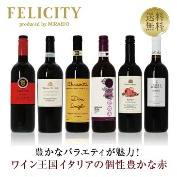 300円OFFクーポン対象 【6】ワイン王国「イタリア」の赤ワイン6本セット 第23弾 750ml×6飲み比べ ワイン セット wine wain 【送料無料】【包装不可】