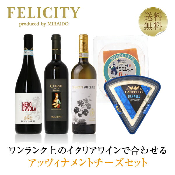 【送料無料】 ワンランク上のイタリアワインで合わせるアッヴィナメントチーズセット 750ml×3 飲み比べ チーズ ワイン セット 包装不可 クール代込