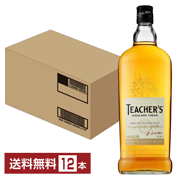 【送料無料】 ティーチャーズ ハイランドクリーム 40度 箱なし 1000ml 正規 12本 1ケース 包装不可 他商品と同梱不可…