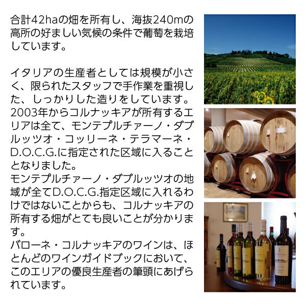 【よりどり6本以上送料無料】【ハーフ】 バローネ コルナッキア モンテプルチャー...