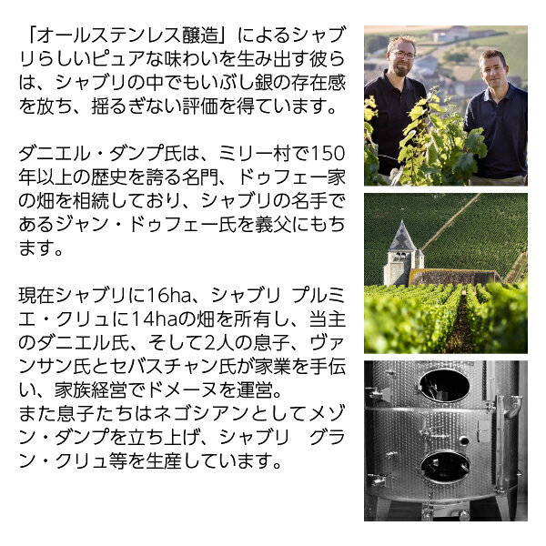 ダニエル ダンプ シャブリ 2023 750ml 白ワイン シャルドネ フランス ブルゴーニュ ledled-10034281 酒類の総合専門店 フェリシティー サンプル画像3