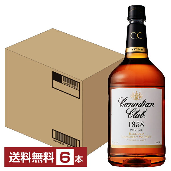 【送料無料】 カナディアンクラブ 40度 正規 箱なし ペットボトル 1750ml 6本 1ケース 包装不可 他商品と同梱不可 ク…