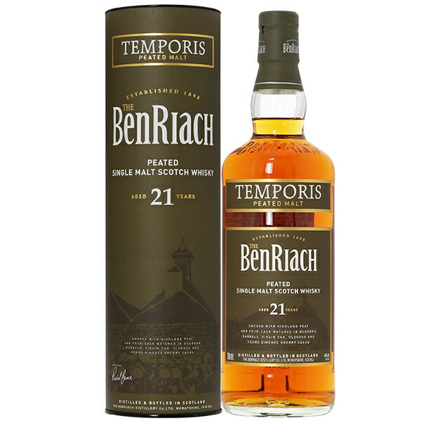 BENRIACH ベンリアック 21年 テンポリス ピーテッド シングルモルト スコッチウイスキー 46度 並行 箱付 700ml 包装不可