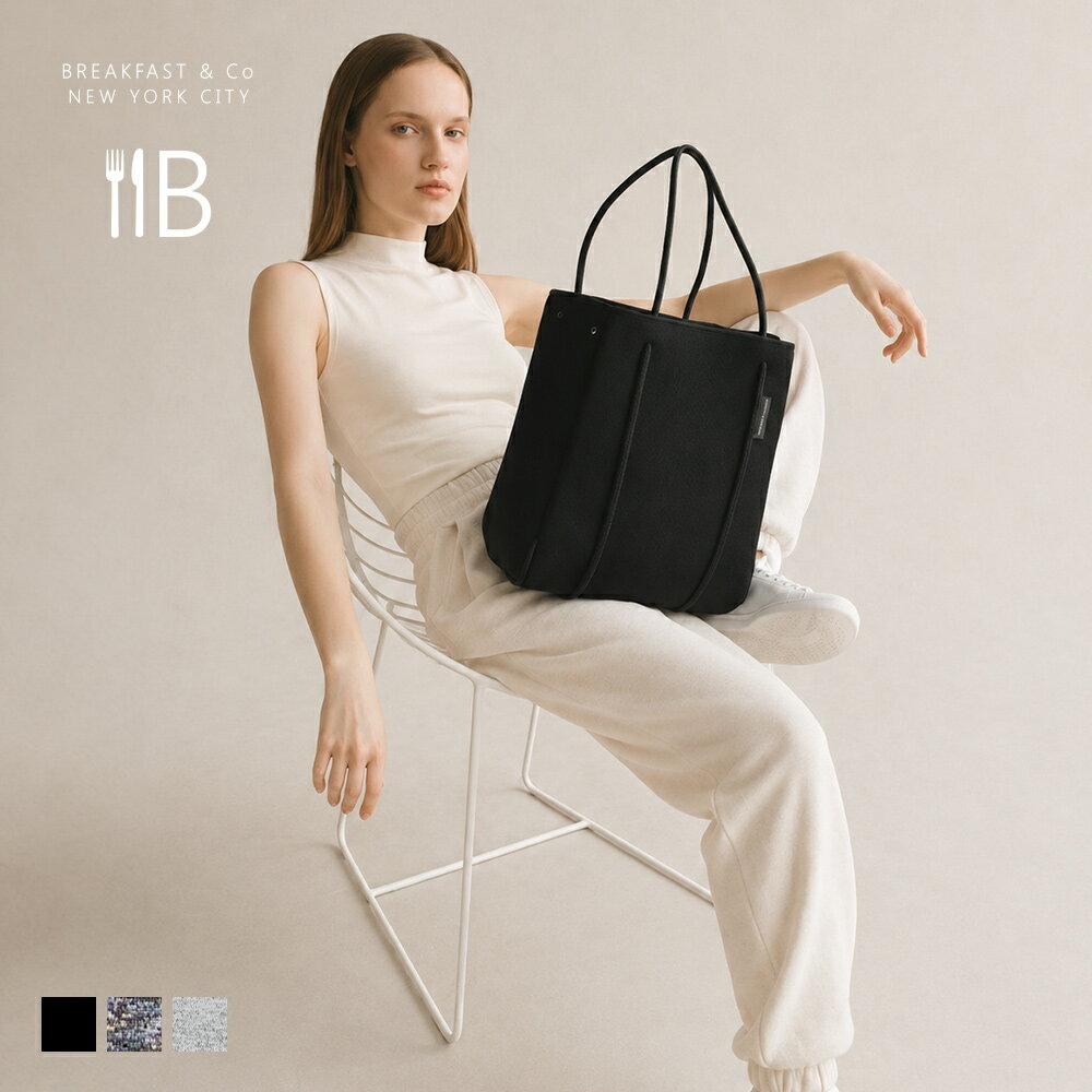 【20%OFF★スーパーSALE】★予約受付中★BREAKFAST & Co NYC library bag ZIP S 縦長 ネオプレン トートバッグ マザーズバッグ バッグ エコバッグ（willow bay state of escape ステイト オブ エスケイプ 好きな方も）