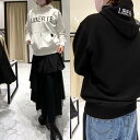 HAPPYFACE ハッピーフェイス EMMA リベルテパーカー 長袖 トップス カットソー パフスリーブ パーカー フード付き 白ホワイト 黒ブラック ロゴ入り カジュアル シンプル きれいめ デイリー 普段 シンプル 可愛い EMMAちゃん