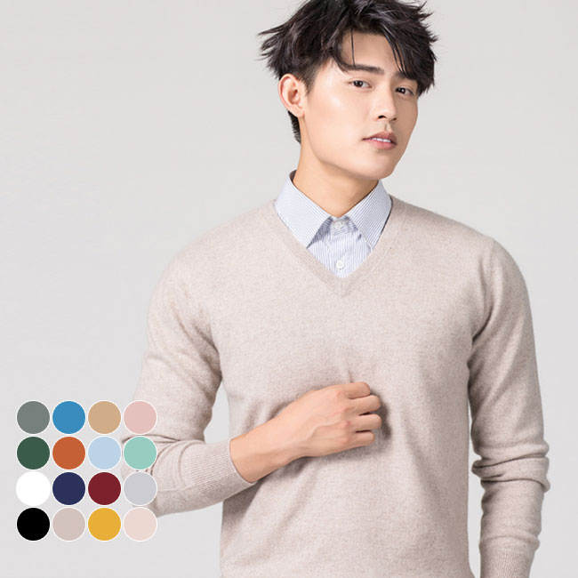 【送料無料】Vネック ニットセーター メンズ ニット 厚手 冬 暖かい セーター 通勤 シンプル ビジネス Vネックセーター 男性 ニットトップス 長袖 プルオ...