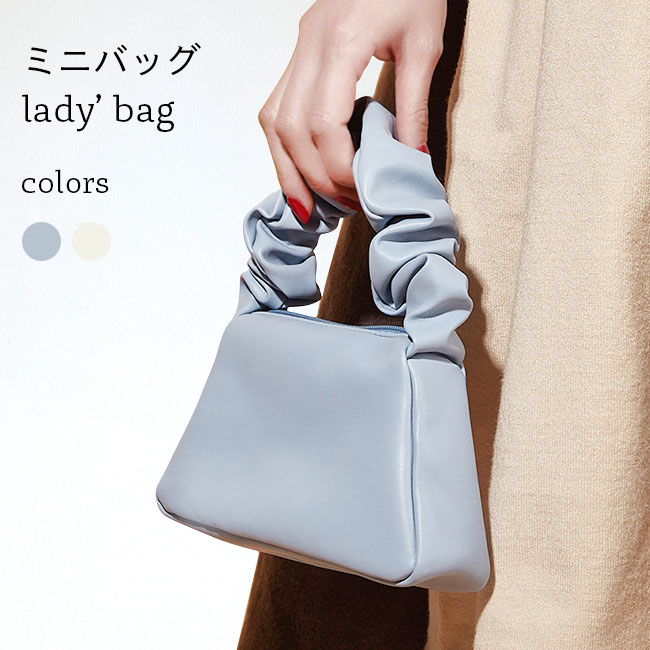 ハンドバッグ 小さめ レディース 化粧ポーチ ミニバッグ スマホポーチ カバン コスメポーチ レトロ 手提げ ポーチ 化粧品収納 小物入れ ブルー ホワイト(4)