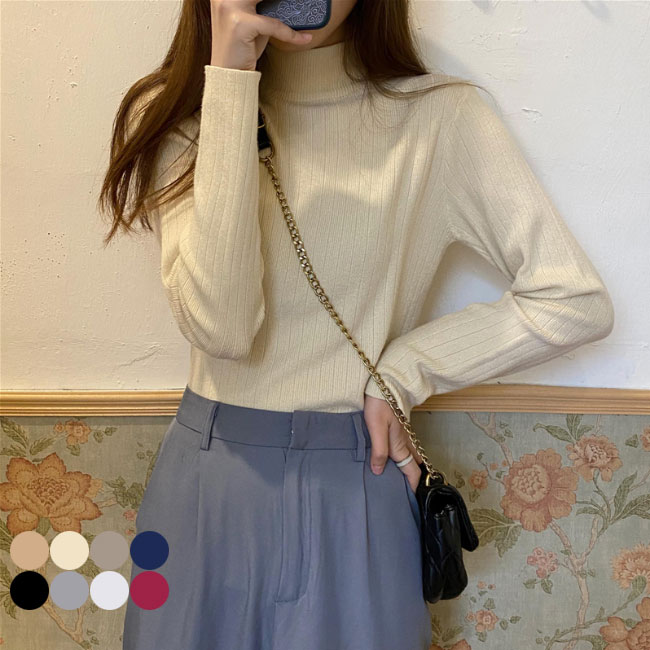 Rakuten - 【送料無料】ニットセーター 秋冬 レディース セーター ニット 女性用 プルオーバー 長袖 セーター 無地 トップス シンプル カジュアル オシャレ 上着 新作