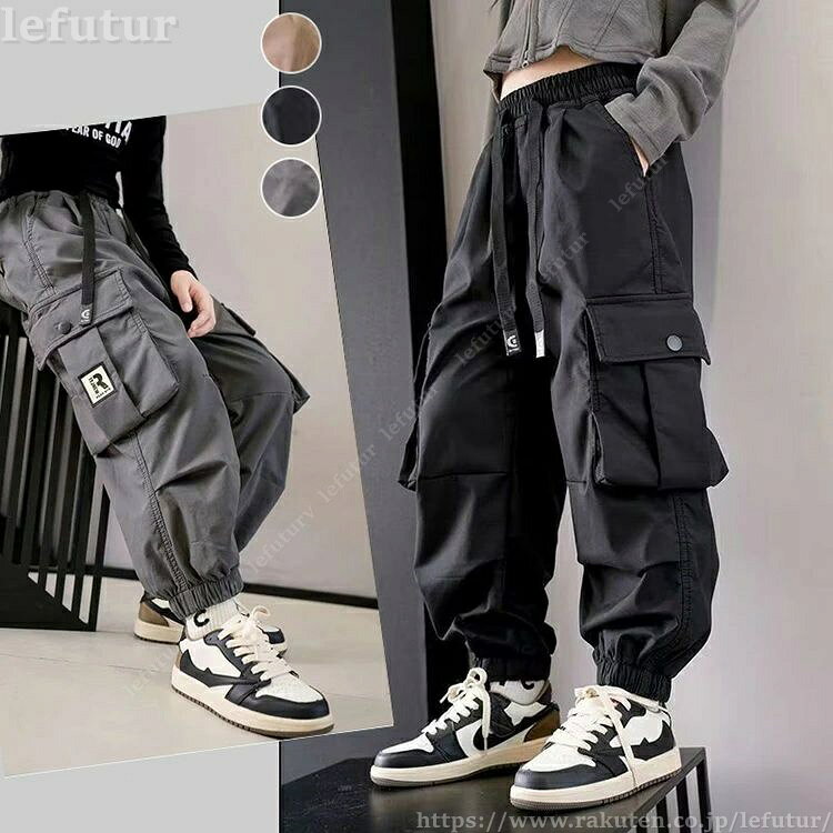 Long-Trousers, Trousers - 【送料無料】カーゴパンツ キッズ 女の子 ダンス 衣装 ヒップホップ ブラック hiphop kpop 可愛い 韓国 男の子 ガールズ ジュニア 男の子 サイドポケット