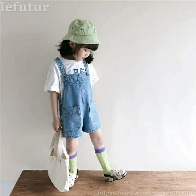 Overalls - 【送料無料】サロペット デニム パンツ オーバーオール デニム 子供服 おしゃれ 男の子 女の子 ジーンズキッズ ジュニア 90 100 110 120 130 140 150