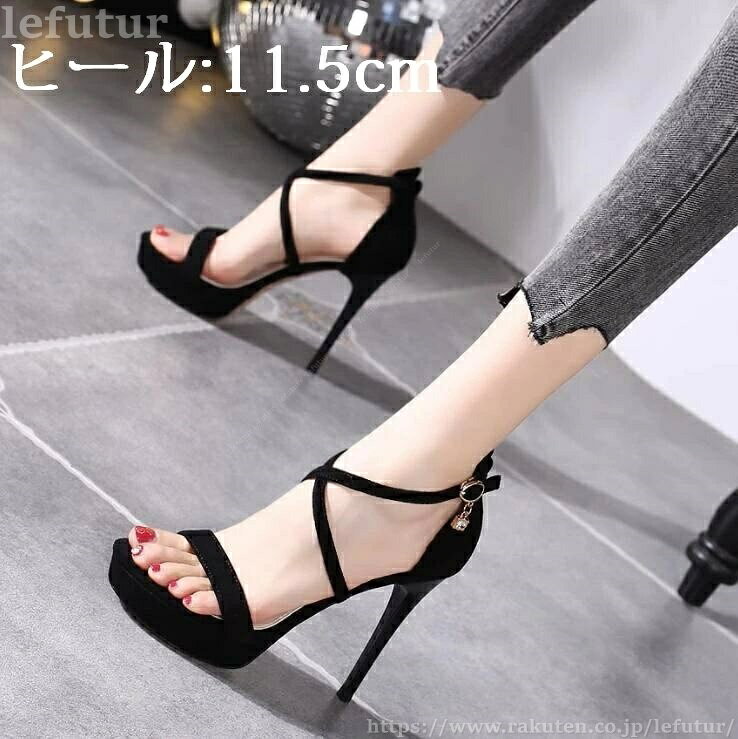 【送料無料】アンクルストラップ サンダル 厚底 ハイヒールサンダル オープントウシューズ レディース 春 夏 新作 ヒールサンダル ピン..