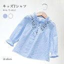 【送料無料】長袖ブラウス 子供服 長袖Tシャツ 刺繍 花柄刺繍 女の子 キッズ 春トップス 長袖 フリル 立ち襟 おしゃれ 可愛い 女児 キレイめ プルオーバー 春 秋 春新作