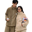 ルームウェア 男女兼用 部屋着 もこもこ パジャマ レディース 着る毛布 ジップアップ ふわもこ 厚手 ナイトウェア ペアルック ハイネック メンズ 冬 前開き...