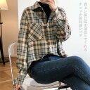 【シャツ レディース】 長袖 長袖シャツ チェック柄 ブラウス 長袖ブラウス 春物 春シャツ トップス プルオーバー 無地 大きいサイズ 春 夏 秋 痩せ見せ ...