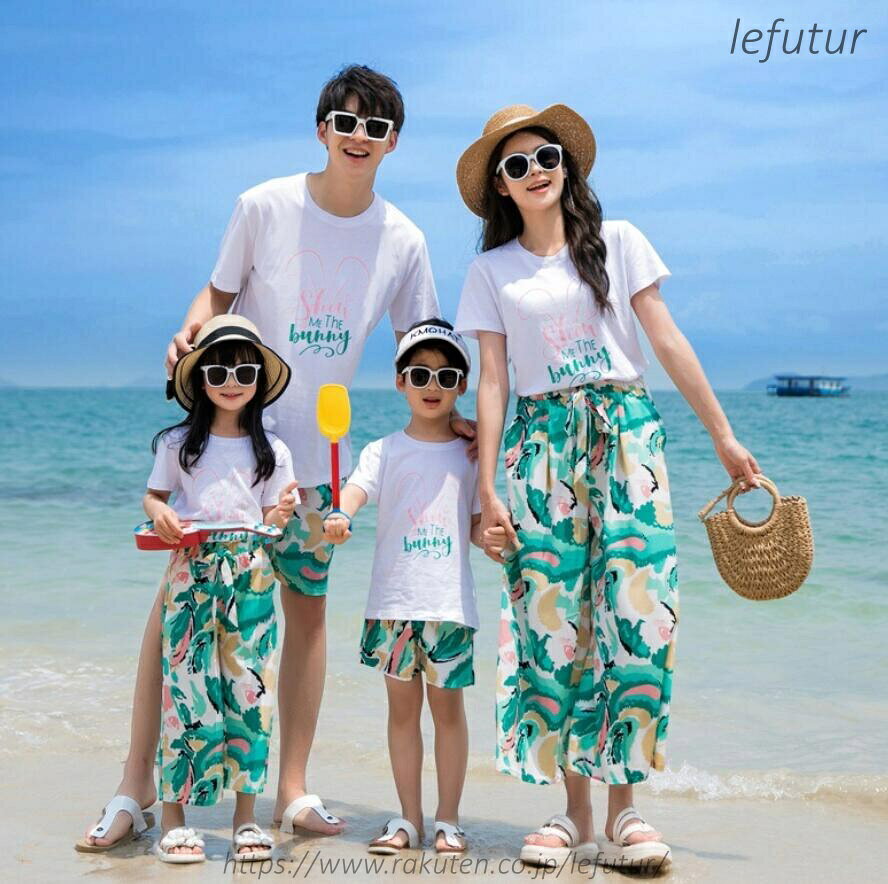 【送料無料】親子 ペアルック 親子ペア 親子お揃い 親子コーデ 夏服 花柄 Tシャツ ...
