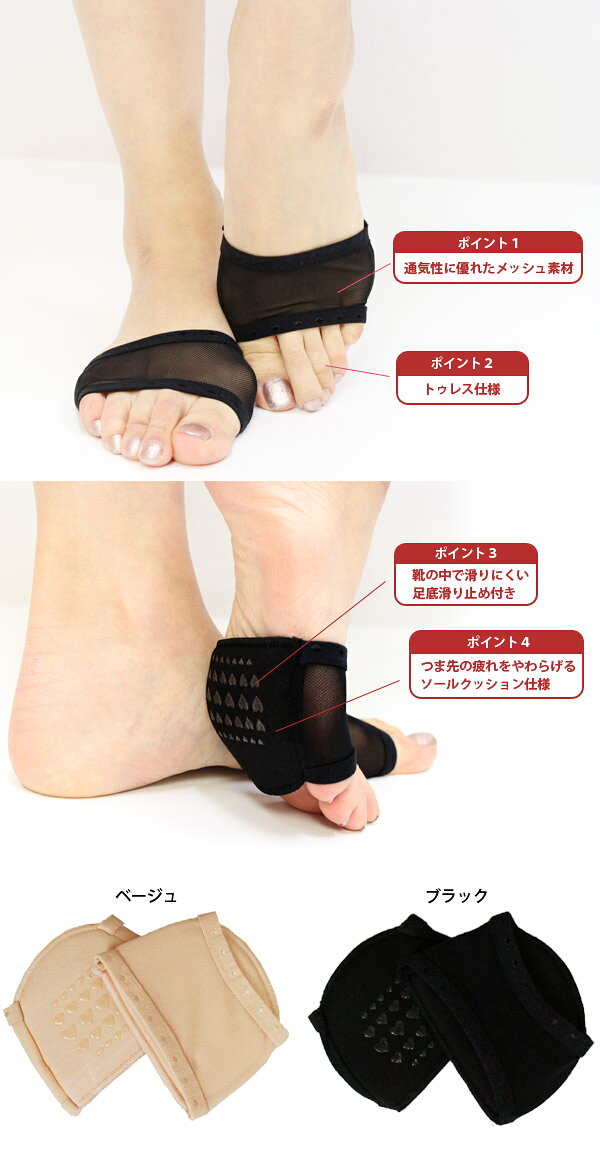 滑り止め付きメッシュ素材のトゥクッション★つま...の紹介画像2