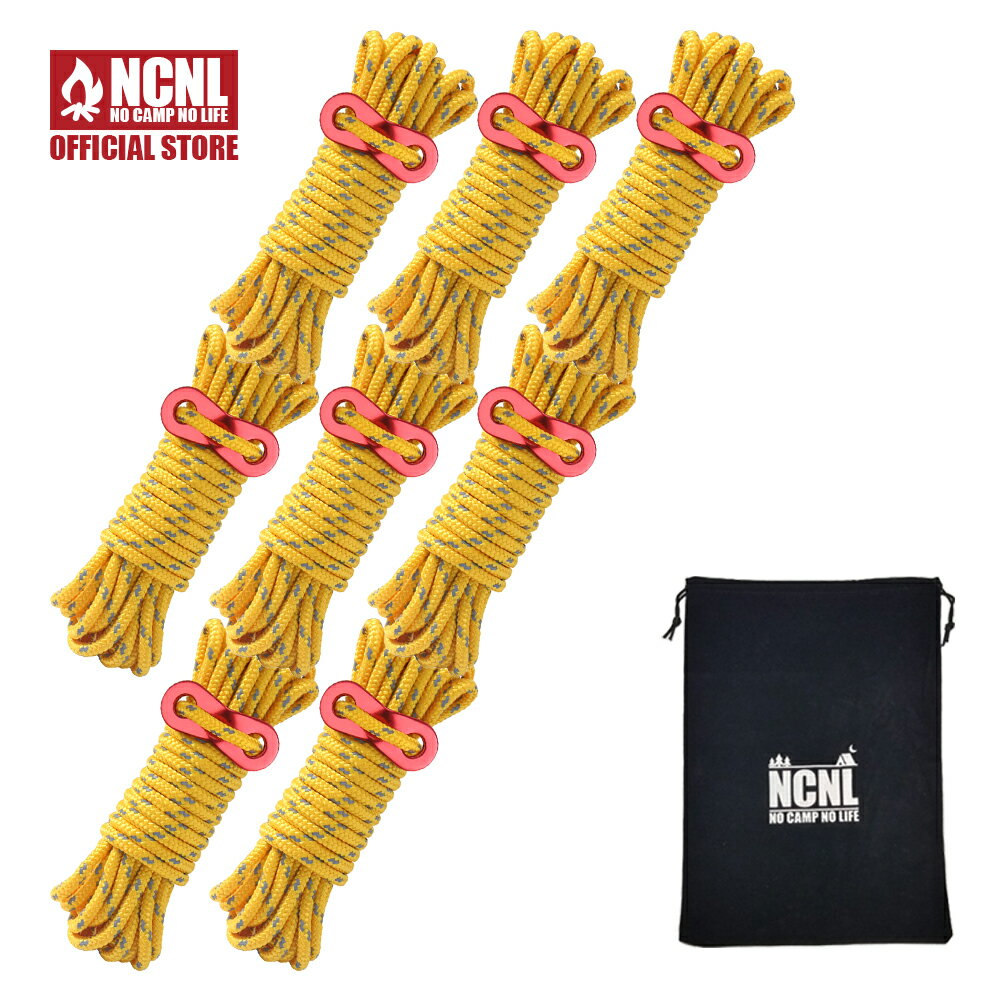 NCNL(NO CAMP NO LIFE) パラコード テントロープ タープロープ ガイロープ 反射材入り 耐荷重 430kg 太さ 5mm 長さ 4m ソロキ...