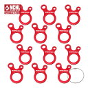NCNL(NO CAMP NO LIFE) 自在金具 カタツムリ型 レッド 12個セット アルミニウム テント タープ ロープ 長さ調整 ロープテンショナー ガ...